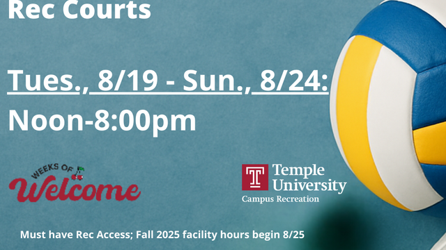 Rec courts facility schedule.