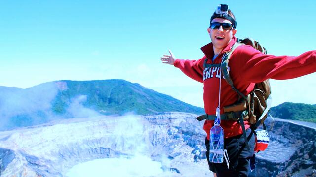 LASS student at volcano