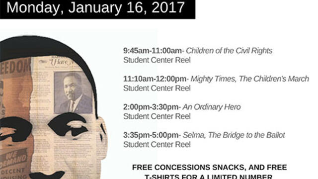 A filer with an illustration of Martin Luther King Jr. and his quote that reads