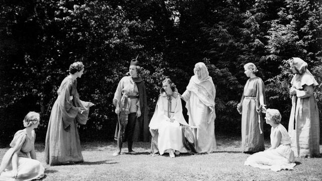 An historic image of May Festivities at Temple University Ambler.