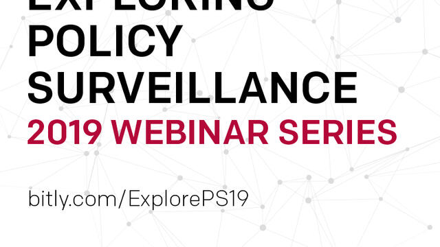 Exploring Policy Surveillance, 2019 Webinar Series