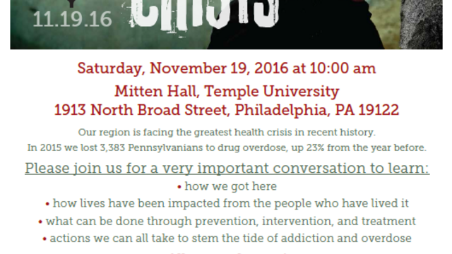 A flier for the Regional Response to the Opioid Crisis event