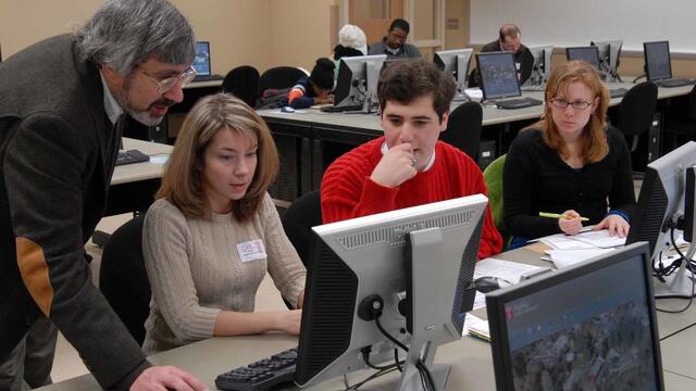 Students participate in the VITA Volunteer Income Tax Assistance Program.
