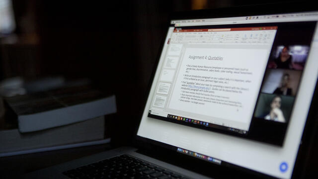 books and a computer