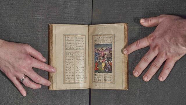 The inside of a book