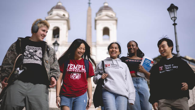 Students at Temple Rome's new location