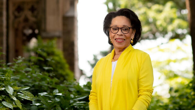 President Epps pictured wearing a yellow jacket.