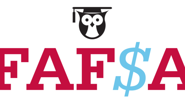 An illustration of the FAFSA acronym and an owl wearing a commencement cap.
