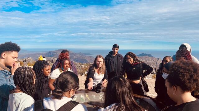 Image of students on Table Mountain.