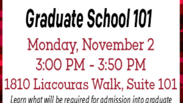 Grad School 101; Monday, November 2