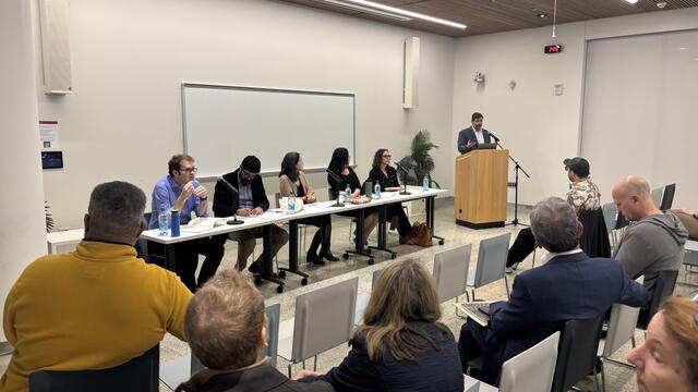 Image of Temple faculty at Wednesday's Grand Challenges event.