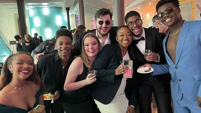 Students at the Oscar viewing party at the Temple Performing Arts Center