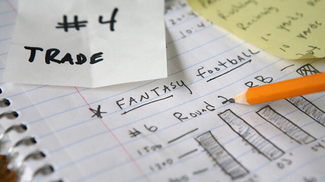 Papers with notes about fantasy football.