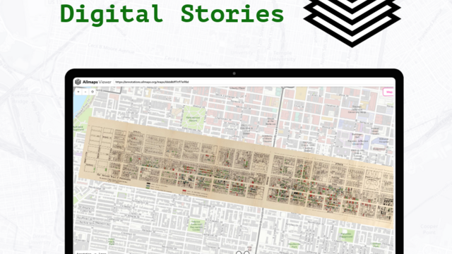 Historical map overlaid on a modern map.
