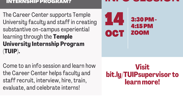 TUIP - Prospective Supervisor Info Session - 10/14