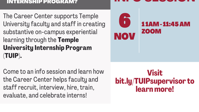 TUIP - Prospective Supervisor Info Session - 11/6
