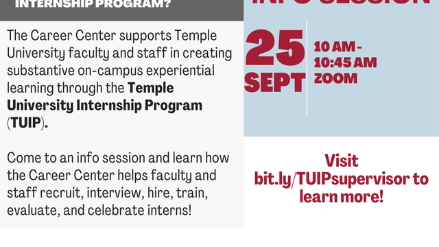 TUIP - Prospective Supervisor Info Session - 9/25