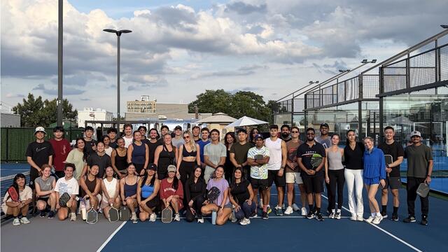 Temple University Kornberg School of Dentistry students gather every Friday afternoon at Viva for pickleball, building friendships and community outside the classroom and clinic. 