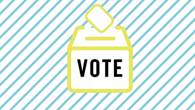 A ballot box with Vote written on it