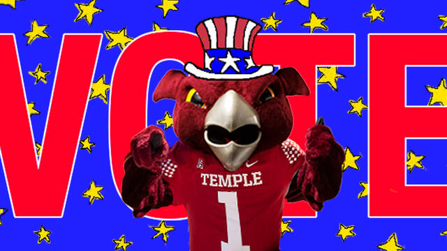 Hooter in front of the word "vote"