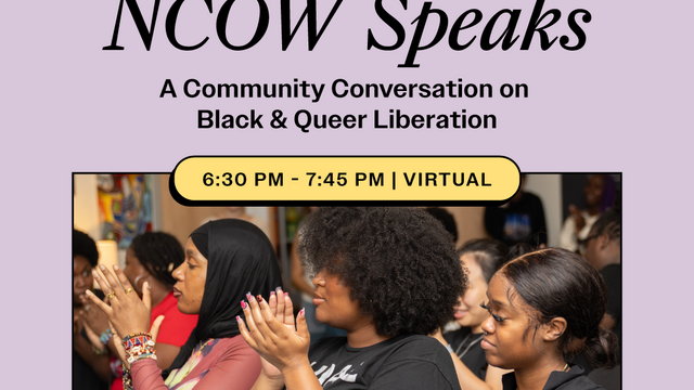 NCOW Speaks, 6:30-7:45pm, virtual