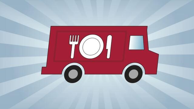 An illustration of a food truck.