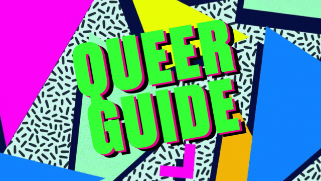Colorful card reading QUEER GUIDE