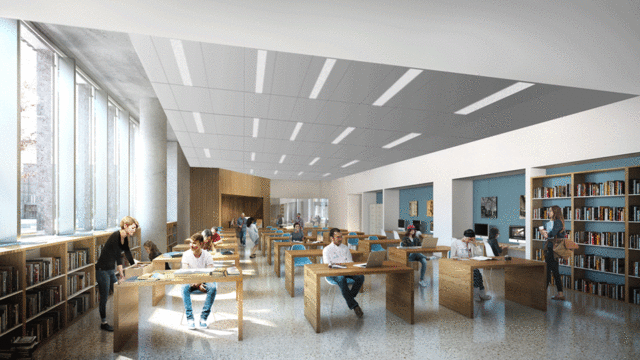 Rendering of the reading room