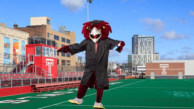 Hooter in front of the sports complex.