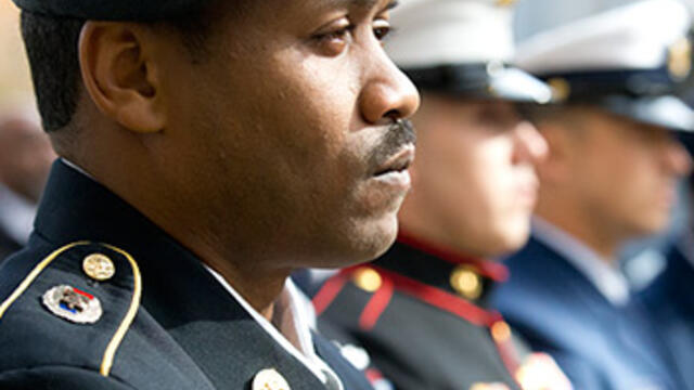 Members of the Armed Services celebrating Veterans Day.