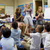 preschool students during a classroom lesson.