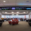 stock ticker inside Alter Hall at Temple University