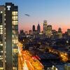 Philadelphia skyline, including Morgan Hall on Temple's Main Campus.
