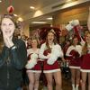 A woman being surprised in a Temple University residence hall.
