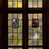 stained glass windows in a building on Temple's campus