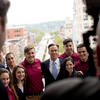 Temple students posing for a photo with Pennsylvania Lt. Gov. Mike Stack