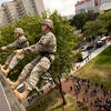 ROTC students rappelling off building on Temple campus