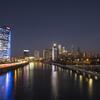 The Philadelphia skyline at night.
