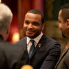 Hazim Hardeman talking with state legislators