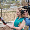 Reporter Cassie Semyon on the job in Scranton/Wilkes-Barre