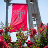Temple flag flying by the Bell Tower.