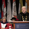 Image of President John Fry speaking at his investiture ceremony.