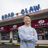 Andrew Min outside the Crab and Claw.