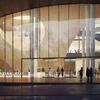 A rendering that depicts of the atrium of Temple s new library.