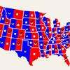 image of America with red and blue states