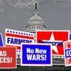 image of political signs in from of the white house