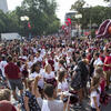 The Temple Penn State pep rally on Main Campus in 2015.