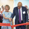 Temple donor Ellen Schwartz and her husband cut the ribbon of the Ellen Schwartz Speech-Language-Hearing Center 