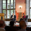 Temple President John Fry and psychology professor Kathy Hirsh-Pasek explore how playful learning is reshaping education during the university’s fall Innovation with Impact event at Mitten Hall.