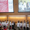Philadelphia seventh graders receive their white coats at Temple University's Lang Medical Scholars White Coat Ceremony.